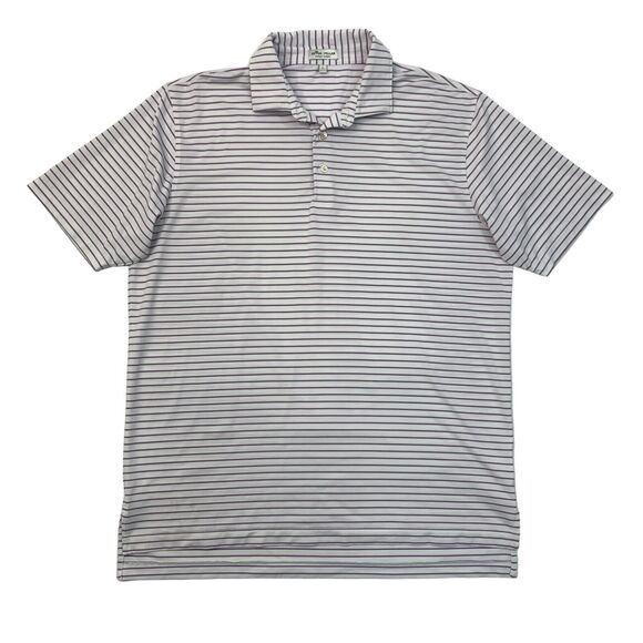 Peter Millar Polo Shirt Mens Large Stripe Summer Comfort Drum Performance Jersey - Picture 1 of 13